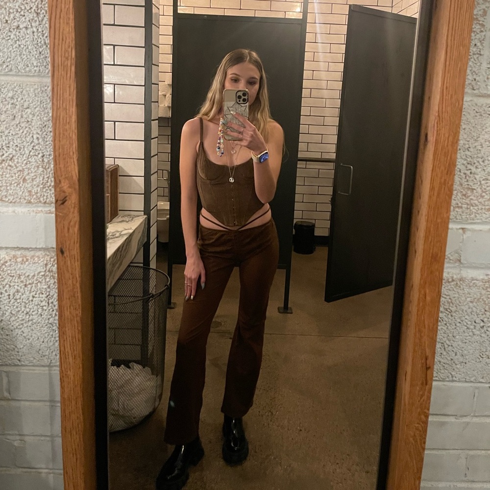 Sakeri Flare Trouser in Cocoa - Motel Rocks - Picture 4 of 5